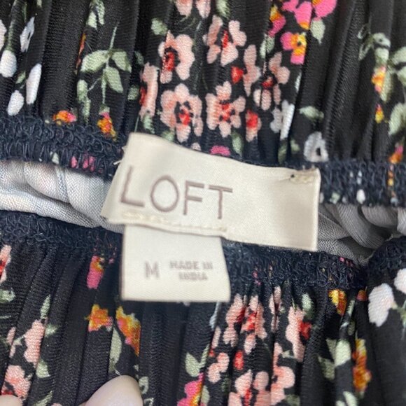 Loft Ditzy Floral Pleated Flowy Flouncy Romantic Feminine Skirt, Size Medium - Picture 3 of 4